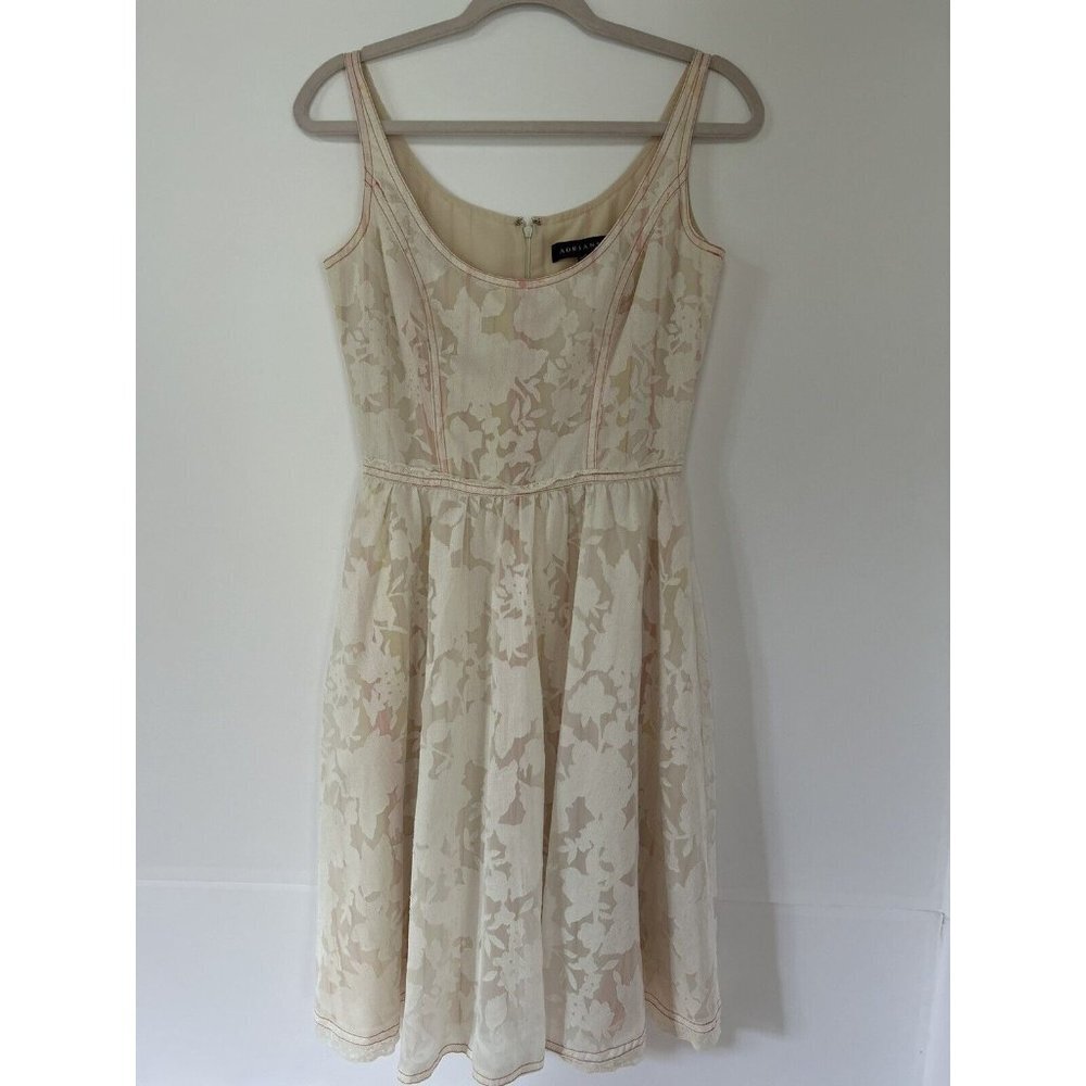 adrianna papell White dress VTG sz 4 Women Swing Rockability Cottagecore​​